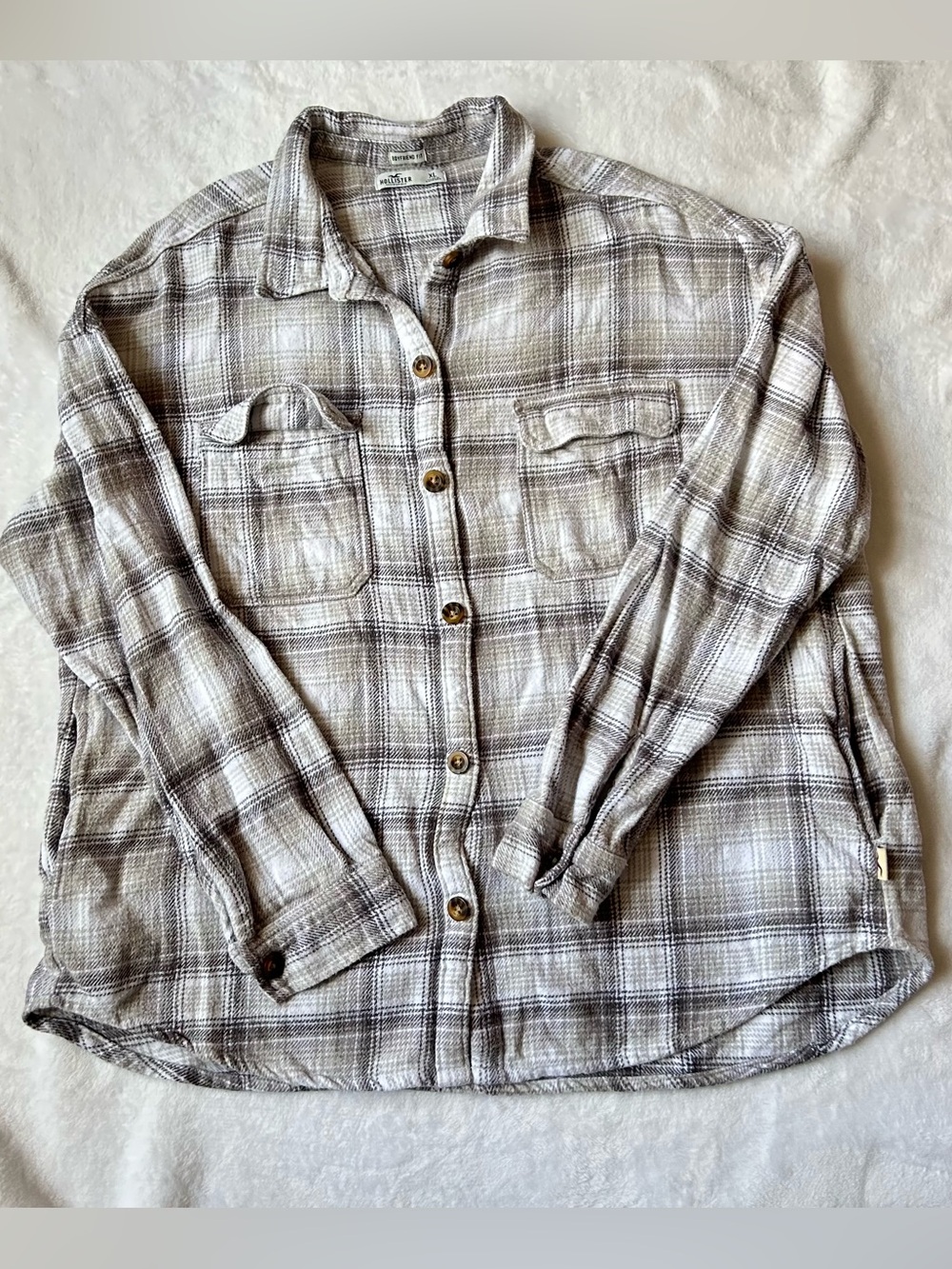 Hollister Women’s XL Boyfriend Fit Plaid Flannel Shacket